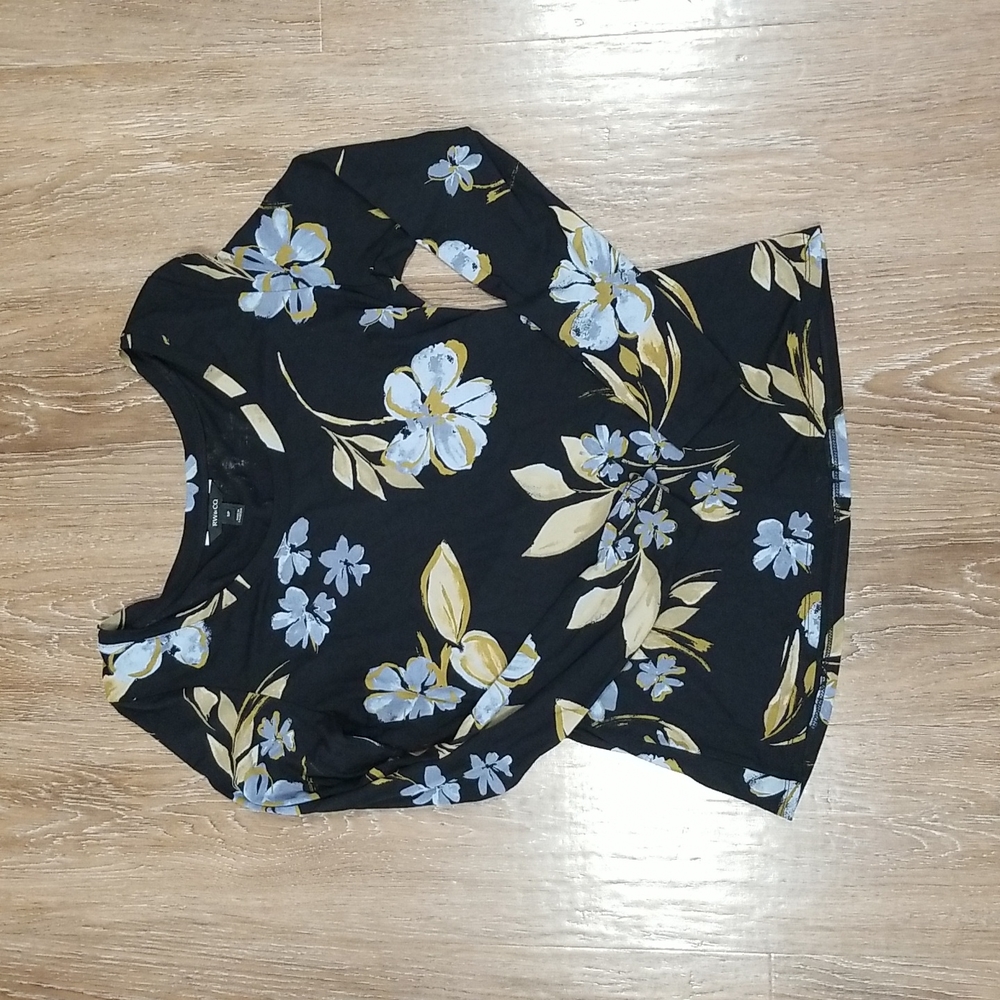 (S) RW & CO Floral Longsleeve Lightweight Summer Vacation Beach Loungewear